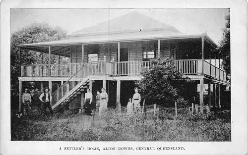 A916 Australien Siedlerheim Alton Downs Central Queensland Vintage Postkarte