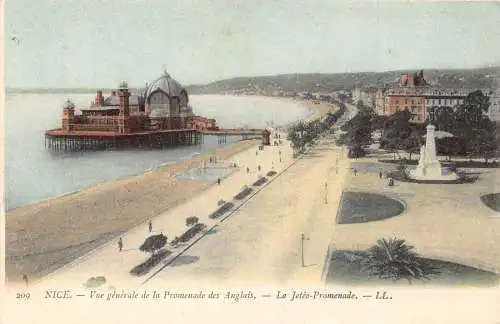 C019 Frankreich, Nice Vue generale Promenade des Anglais alte Postkarte