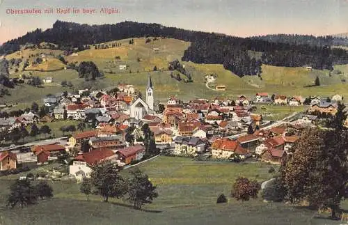 L197 Deutschland Oberstaufen mit Kapf im Bayr Allgäu Vintage Postkarte