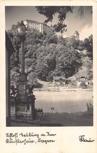 L195 Deutschland Schloss Neuburg Jum Quenstlerhein See RPPC Vintage Postkarte