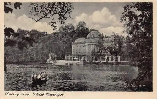 L188 Deutschland 1944 Ludwigsburg Schloss Monrepos Schloss Boot Vintage Postkarte