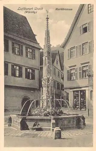 L194 Deutschland Luftkurort Urach Marktbrunnen Denkmal Vintage Postkarte