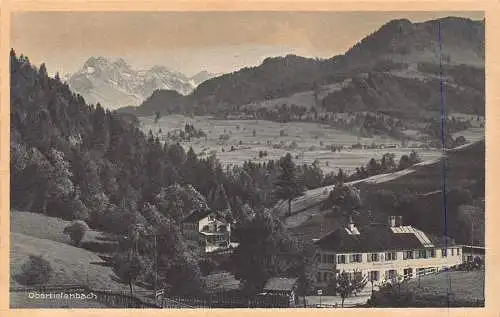 L197 Deutschland Obertiefenbach Allgäu Gasthof Alpenrose Berg Vintage Postkarte