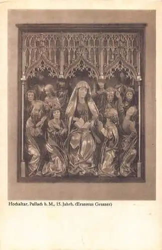 L194 Deutschland Hochaltar Pullach b M Erasmus Grasser Kirche Vintage Postkarte