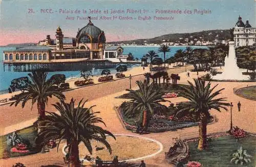 C034 Frankreich, Schöner Stegpalast und Albert 1. Garten Englische Promenade Postkarte