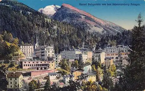 C035 Österreich, Kurort Badgastein von den Schwarzenberg-Anlagen 1923 Postkarte