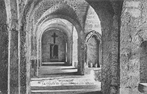 C034 Frankreich, Soissons La Crypte de Saint-Medard Vintage Postkarte