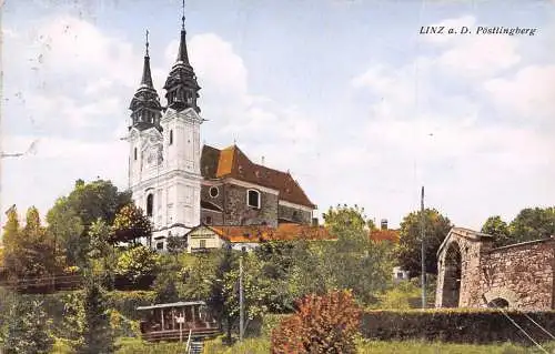 C036 Österreich, Linzer Kirche 1930 alte Postkarte