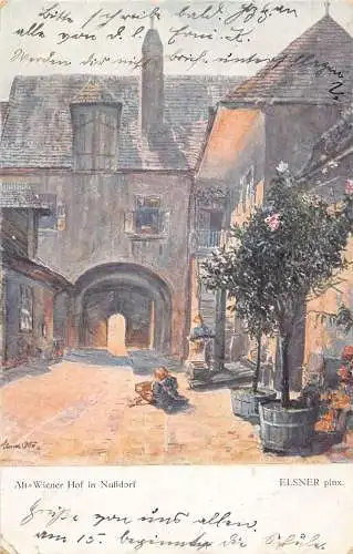 C035 Österreich, Wiener Hof in Nubdorf 1924 alte Postkarte