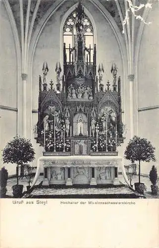 L194 Deutschland 1911 Gruss aus Steyl Hochaltar der Kirche Kirche Vintage Postkarte