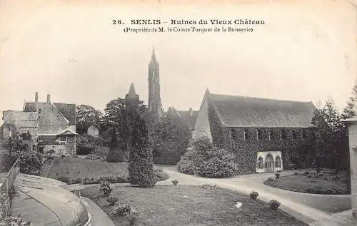 C034 Frankreich, Senlis Ruines du Vieux Chateau Vintage Postkarte