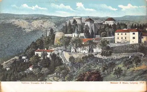 A916 Kroatien Schloss Tersatto bei Fiume Schloss Rijeka Vintage Postkarte