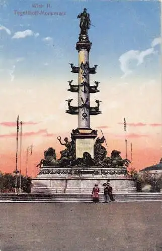 C035 Österreich, Wien Tegetthoff - Denkmal Vintage Postkarte