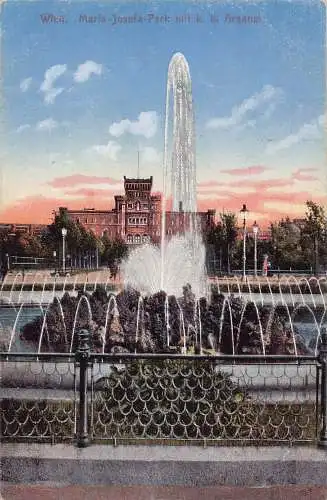 C035 Österreich, Wien Maria-Josefa Park Vintage Postkarte