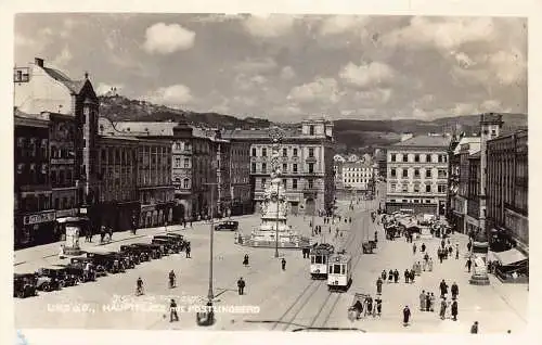 C038 Österreich, Linz Hauptplatz 1952 alte Postkarte