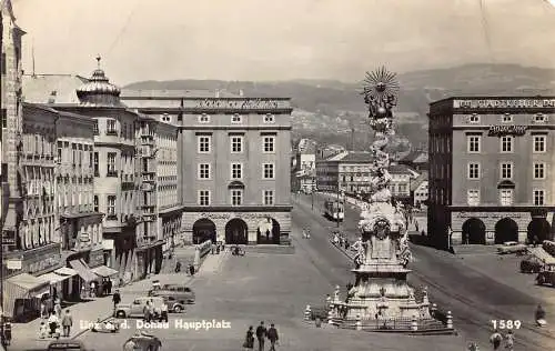 C038 Österreich, Linz Donau Hauptplatz Vintage Postkarte
