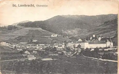 C038 Österreich, St. Lambrecht Obersteier Gesamtansicht Vintage Postkarte