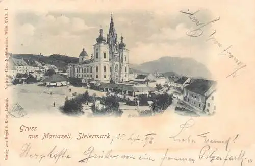 C038 Österreich, Gruss aus Mariazell Steiermark Vintage Postkarte
