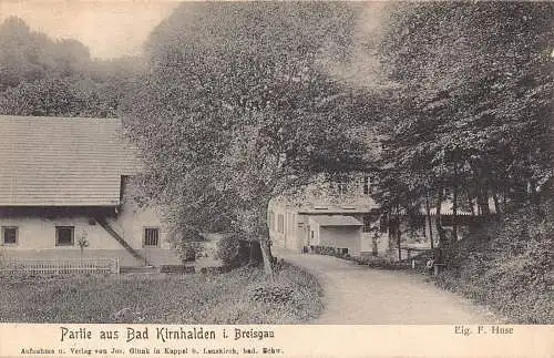 A101 Deutschland Partie aus Bad Kirnhalden i Breisgau Häuser Bäume Vintage Postkarte