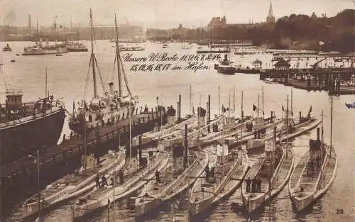 A101 Deutschland Unsere U Boote im Hafen Hafen Hafen Dampfschiffe Andernach Postkarte