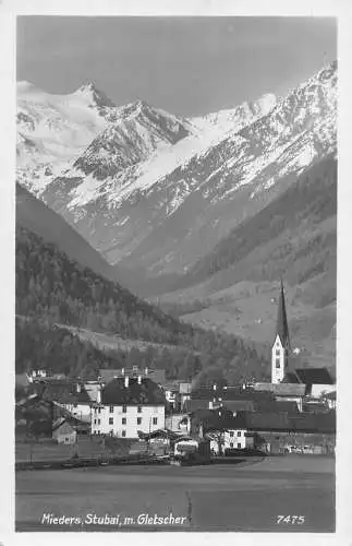 A237 Österreich Mieders Stubai M Gletscher Berg Vintage Postkarte