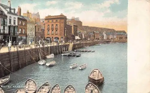 A919 England Whitby Hafen Boote Vintage Postkarte