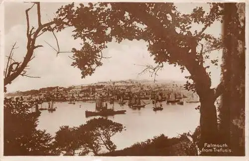 A919 England 1957 Falmouth aus Trefusis RPPC Vintage Postkarte