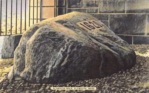 A924 US Plymouth Rock Massachusetts Vintage Postkarte