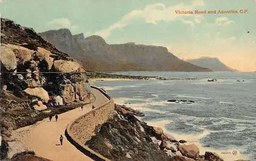 A928 Südafrika Kapstadt Victoria Straße und Apostel Vintage Postkarte