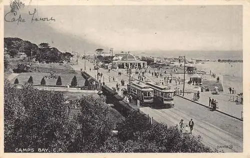 A928 Südafrika 1927 Camps Bay Kapstadt Straßenbahnen Vintage Postkarte