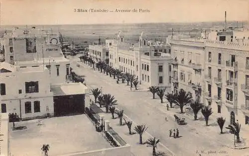 A931 Tunesien Sfax Avenue de Paris Vintage Postkarte
