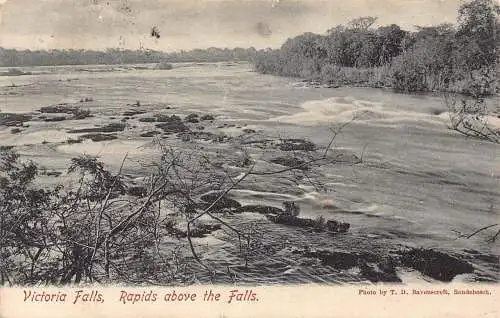 A932 Südafrika 1906 Victoria Falls Stromschnellen über den Wasserfällen Vintage Postkarte