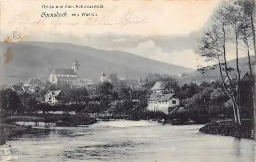 L207 Deutschland 1905 Gruss aus dem Schwarzwald Gernsbach von Westen Postkarte