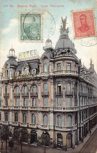 L353 Argentinien Buenos Aires Hotel Metropole Vintage Postkarte