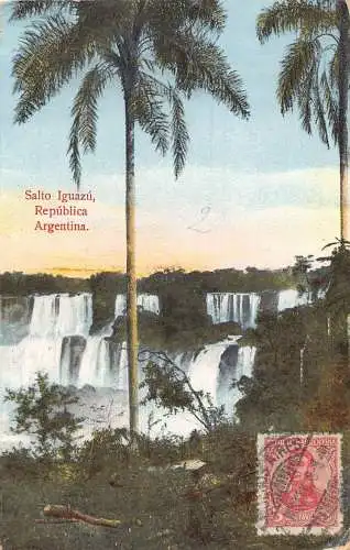 L353 Argentinien 1911 Salto Iguazu Wasserfall Bäume Postkarte