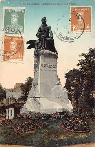 L354 Argentinien 1923 Buenos Aires Denkmal von Moreno Vintage Postkarte