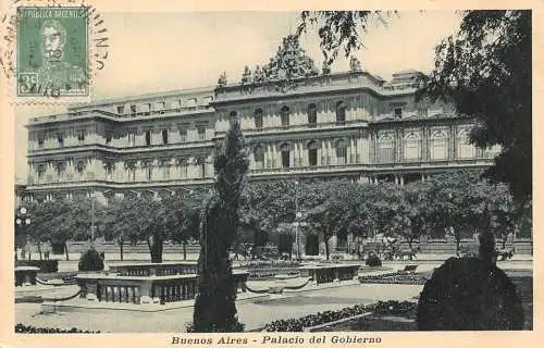 L354 Argentinien Buenos Aires Palacio del Gobierno Palace Vintage Postkarte
