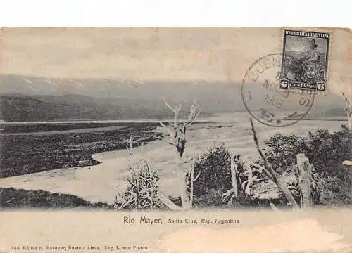 L355 Argentinien 1906 Rio Mayer Santa Cruz Fluss Vintage Postkarte
