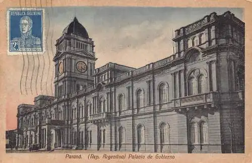 L355 Argentinien Parana Palacio de Gobierno Palace Vintage Postkarte
