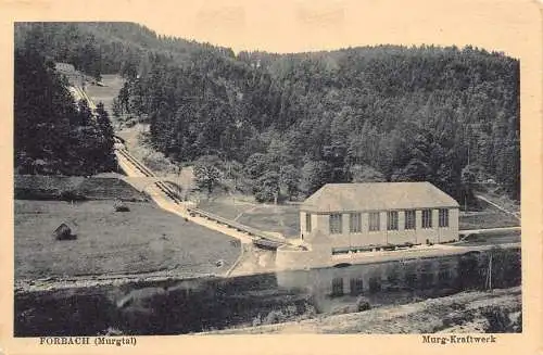 L207 Deutschland Forbach Murgtal Murg-Kraftwerk Vintage Postkarte