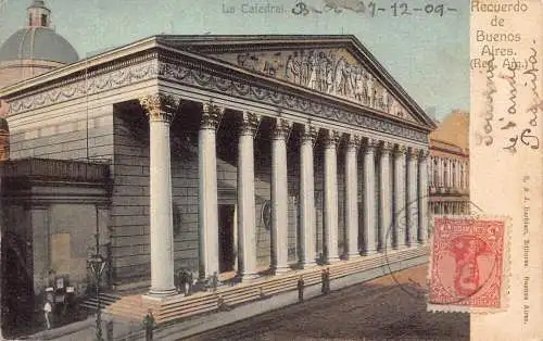 L355 Argentinien 1909 Buenos Aires Kathedrale Recuerdo Vintage Postkarte