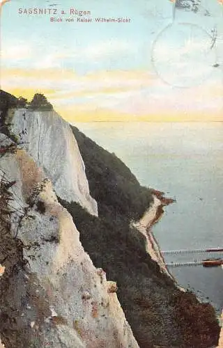 L159 Deutschland 1908 SASSNITZ a. Rügen Blick von Kaiser Wilhelm-Sicht Postkarte