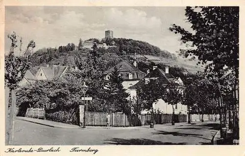 L158 Deutschland 1932 Karlsruhe-Durlach Turmberg alte Postkarte