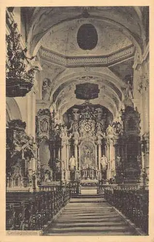 L159 Deutschland 1912 Gerlachsheim im Inneren der Kirche alte Postkarte