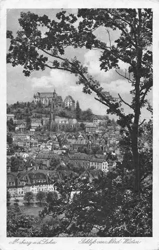 L159 Deutschland Moburg Anzeige. Lahn Schloss von Mord-Westen Vintage Postkarte