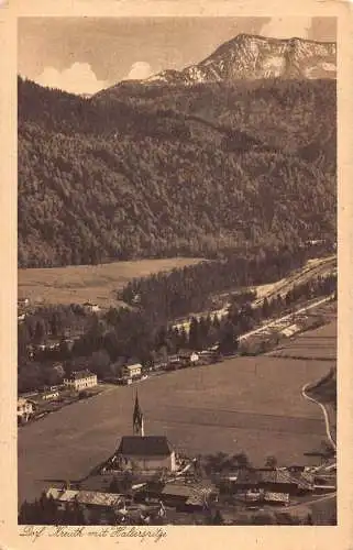 L159 Deutschland 1928 Dorf Kreuth mit Halserspitze Vintage Postkarte