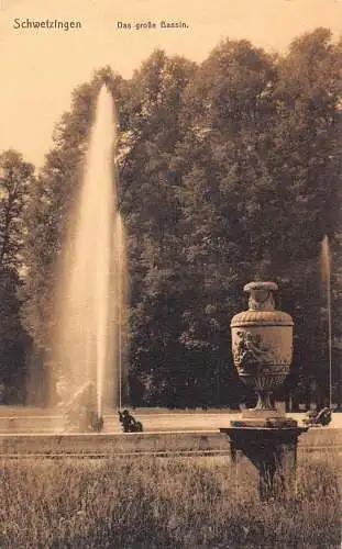L159 Germany 1911 Schwetzingen Das große Bassin. alte Postkarte