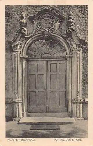 L215 Deutschland Kloster Buchholz Portal der Kirche Kircheneingang Vintage Postkarte