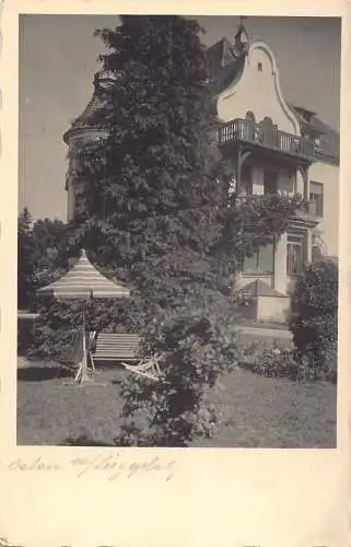 L215 Deutschland Osten Liegoplatz Haus Schirm Bank Liegestuhl Postkarte