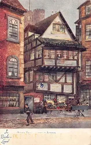 A942 England Dickens Land Die Abenteuer des Oliver Twist Vintage Postkarte